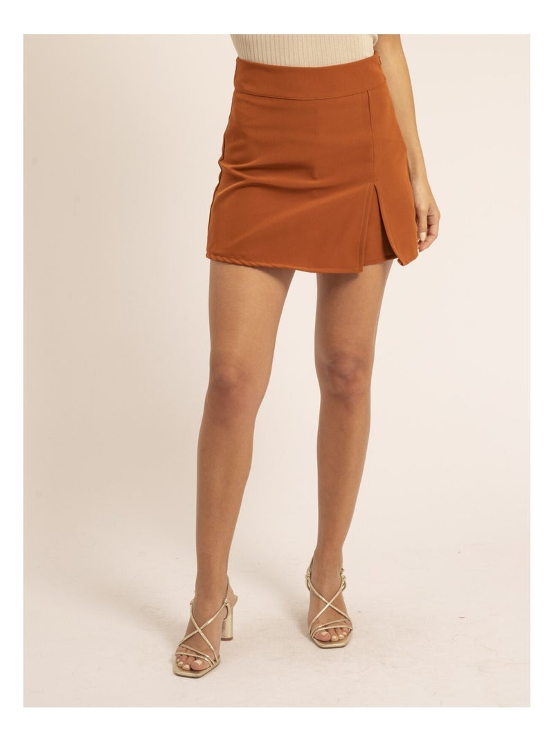 Jupe short courte XENIA Marron - Kiabi