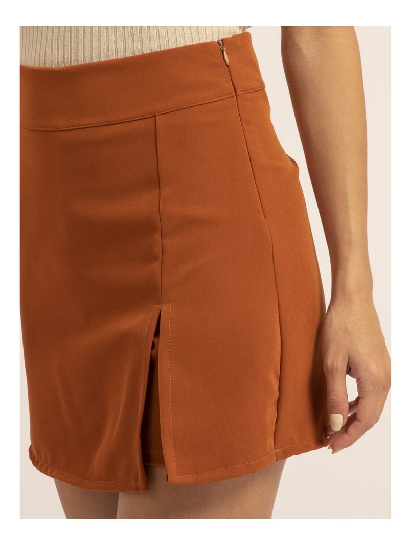 Jupe short courte XENIA Marron - Kiabi