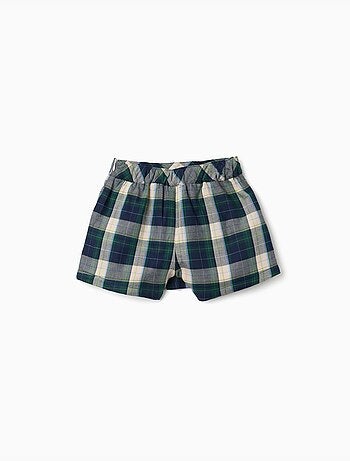 Jupe-short en coton à carreaux b&s