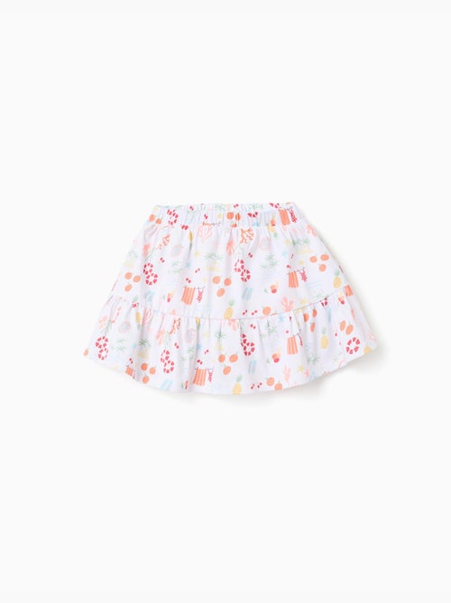 Jupe-short en coton avec motif plage et taille élastique - Kiabi