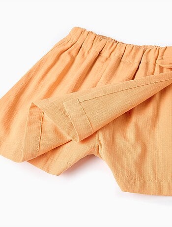 Jupe-short en coton avec nœud décoratif