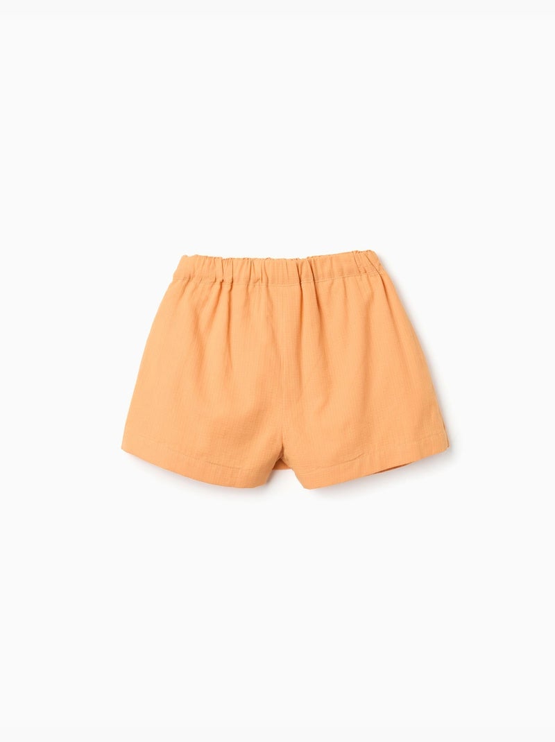 Jupe-short en coton avec nœud décoratif Jaune foncé - Kiabi