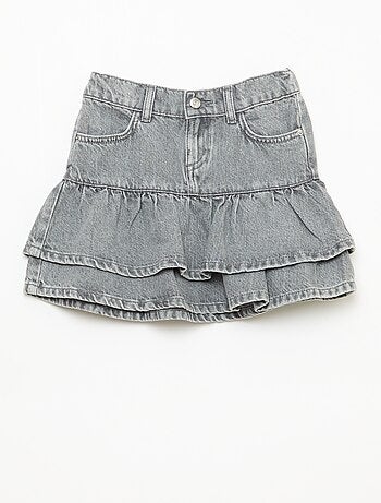 Jupe short en denim avec volants