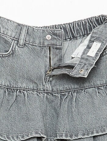 Jupe short en denim avec volants