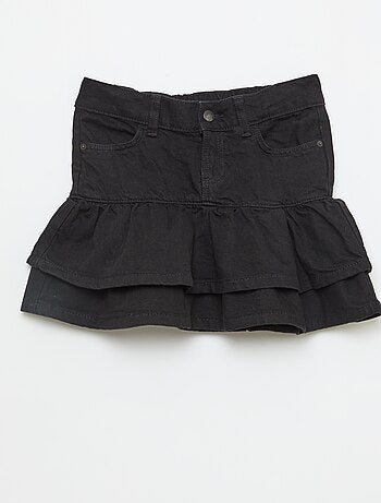 Jupe short en denim avec volants