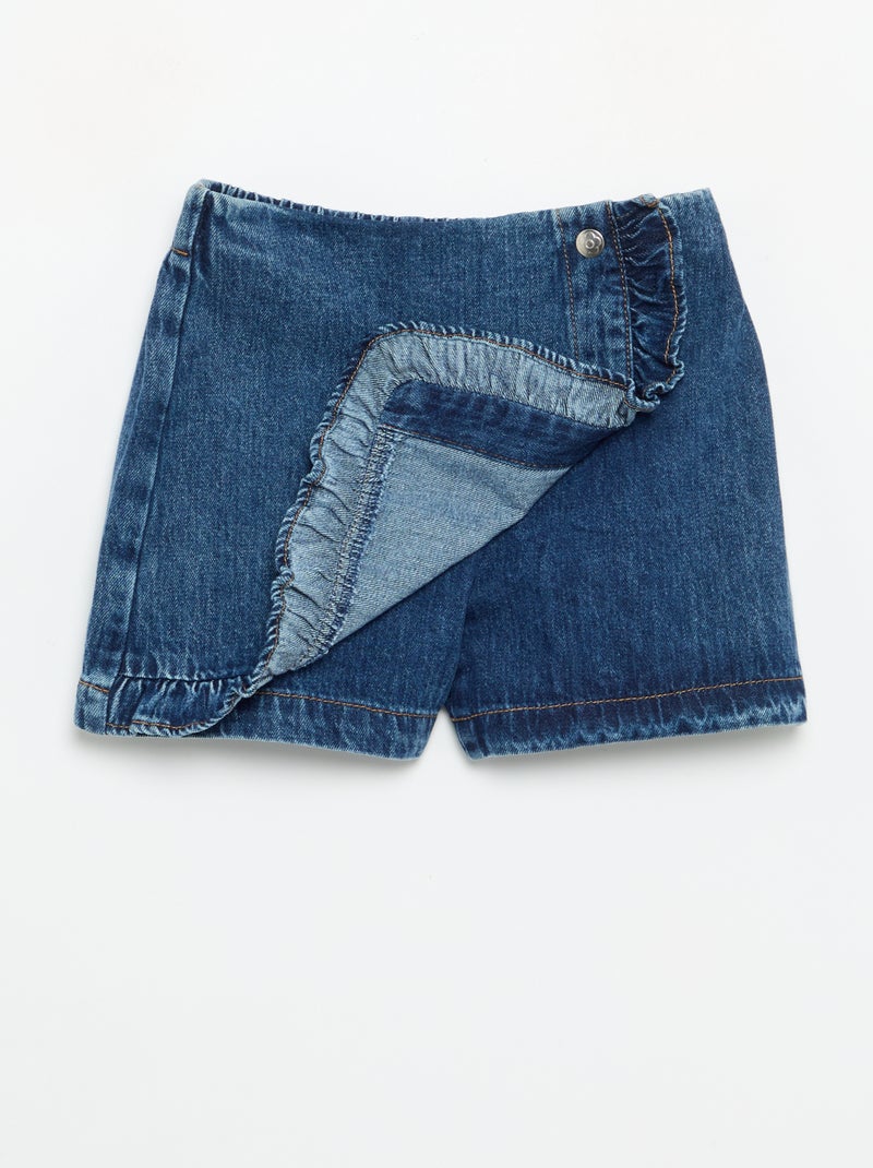 Jupe short en denim Bleu - Kiabi