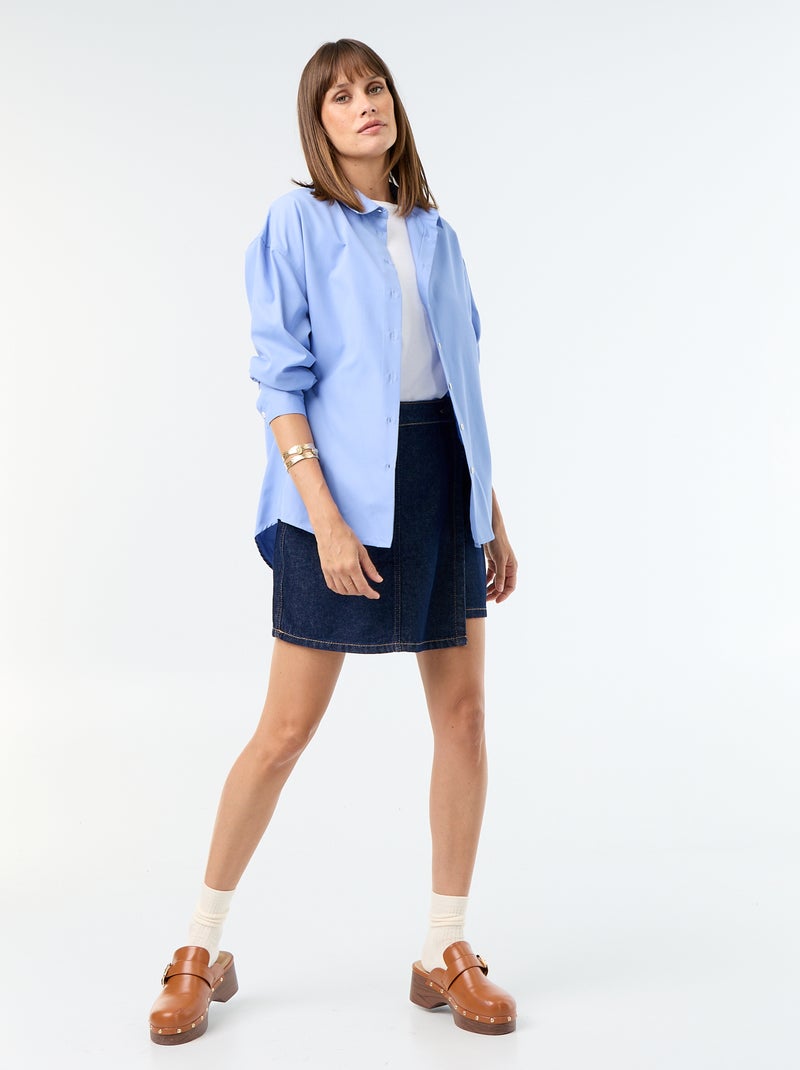 Jupe short en denim brut Bleu - Kiabi