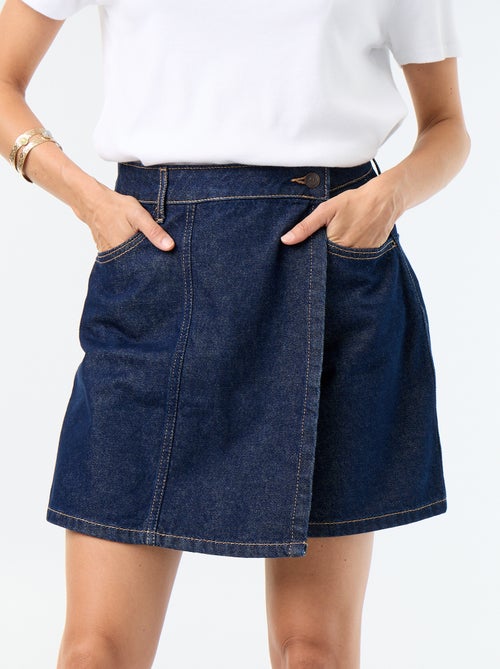 Jupe short en denim brut - Kiabi