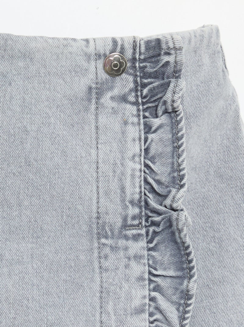 Jupe short en denim Gris - Kiabi