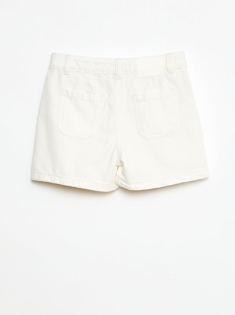 Jupe short en denim plissé blanc - Kiabi