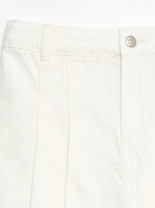 Jupe short en denim plissé - Kiabi