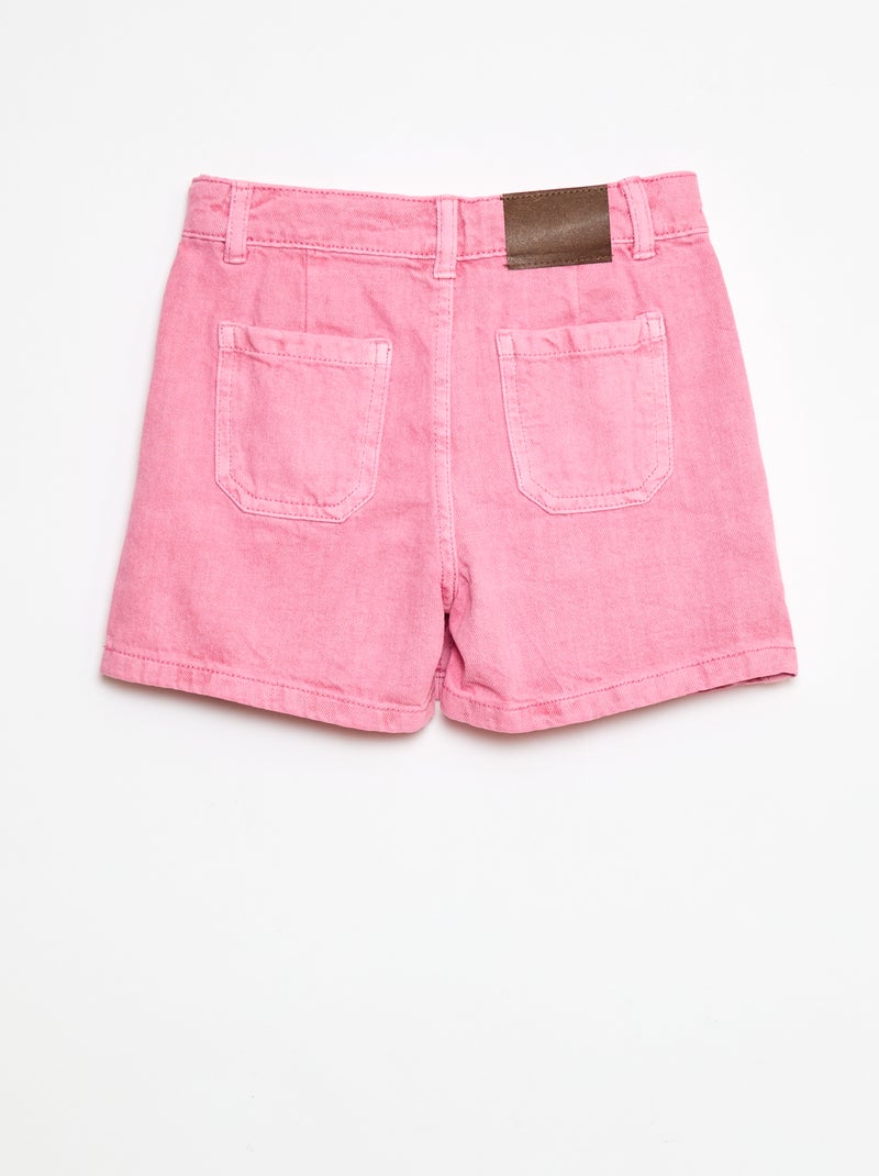 Jupe short en denim plissé rose Fille Kiabi