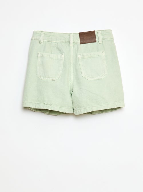 Jupe short en denim plissé - Kiabi