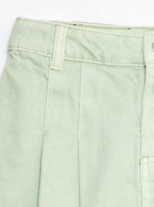 Jupe short en denim plissé - Kiabi