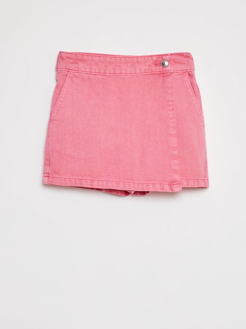 Jupe short en denim rose - Kiabi