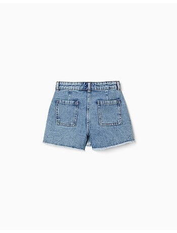 Jupe-short en jean avec fermeture asymétrique