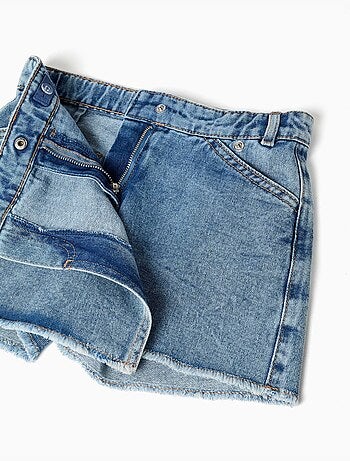 Jupe-short en jean avec fermeture asymétrique