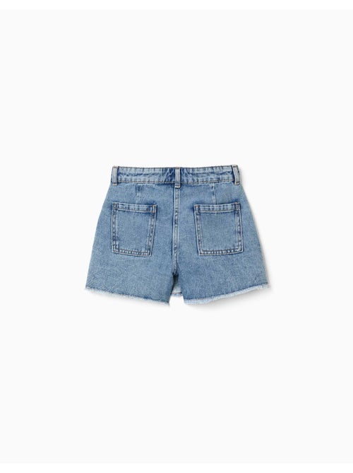 Jupe-short en jean avec fermeture asymétrique - Kiabi