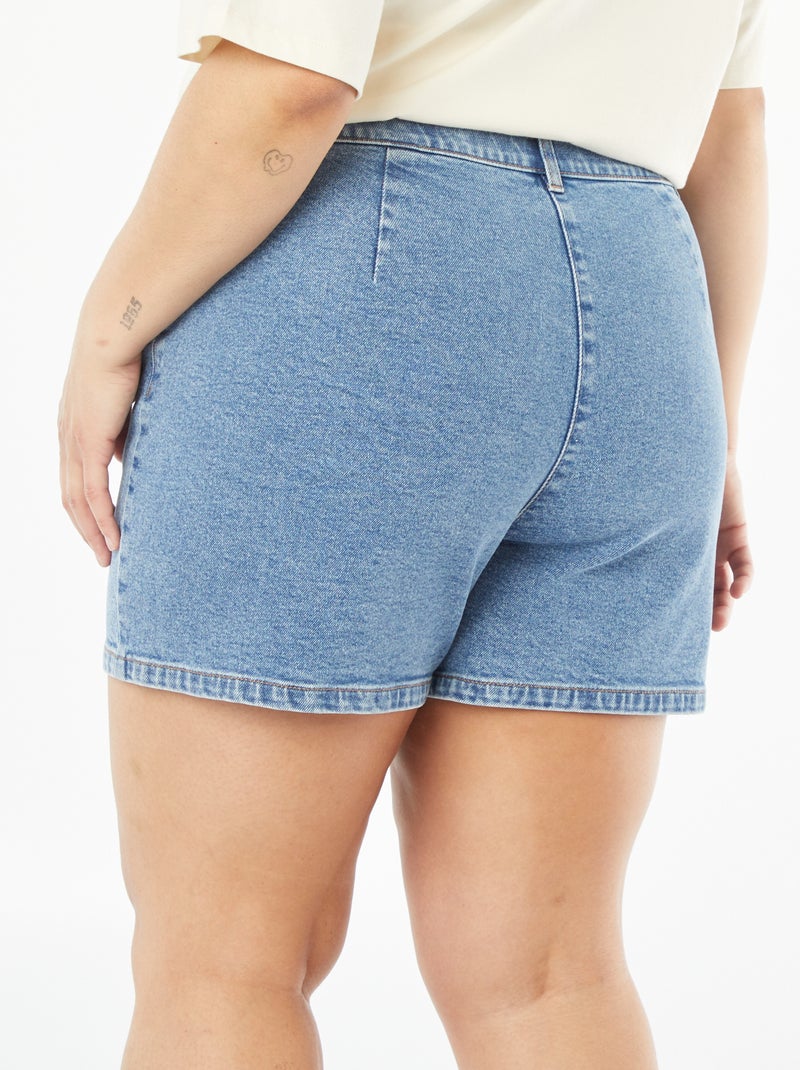 Jupe short en jean avec poches Bleu - Kiabi