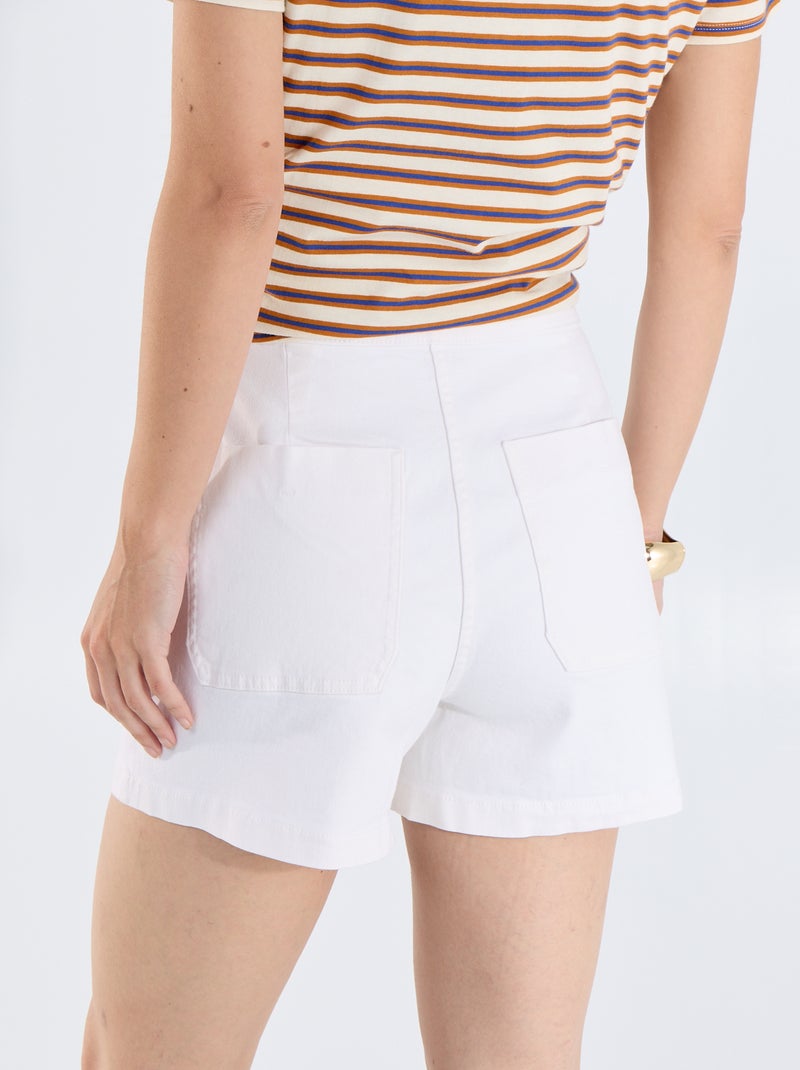Jupe short en jean Blanc - Kiabi