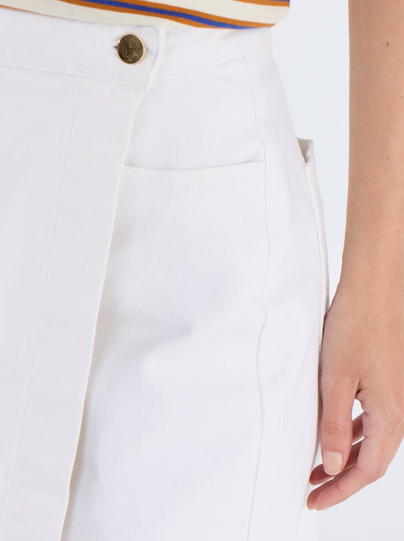 Jupe short en jean Blanc - Kiabi