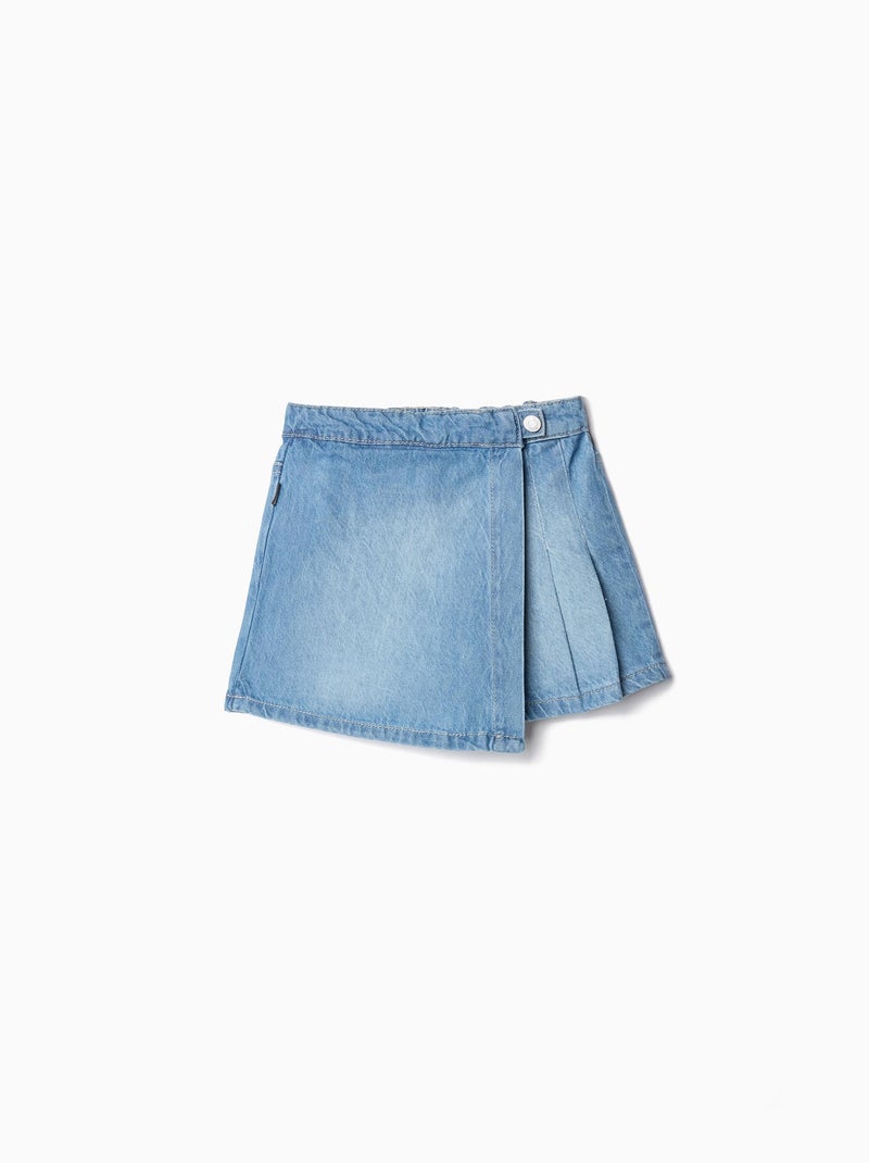 Jupe-short en jean Bleu - Kiabi