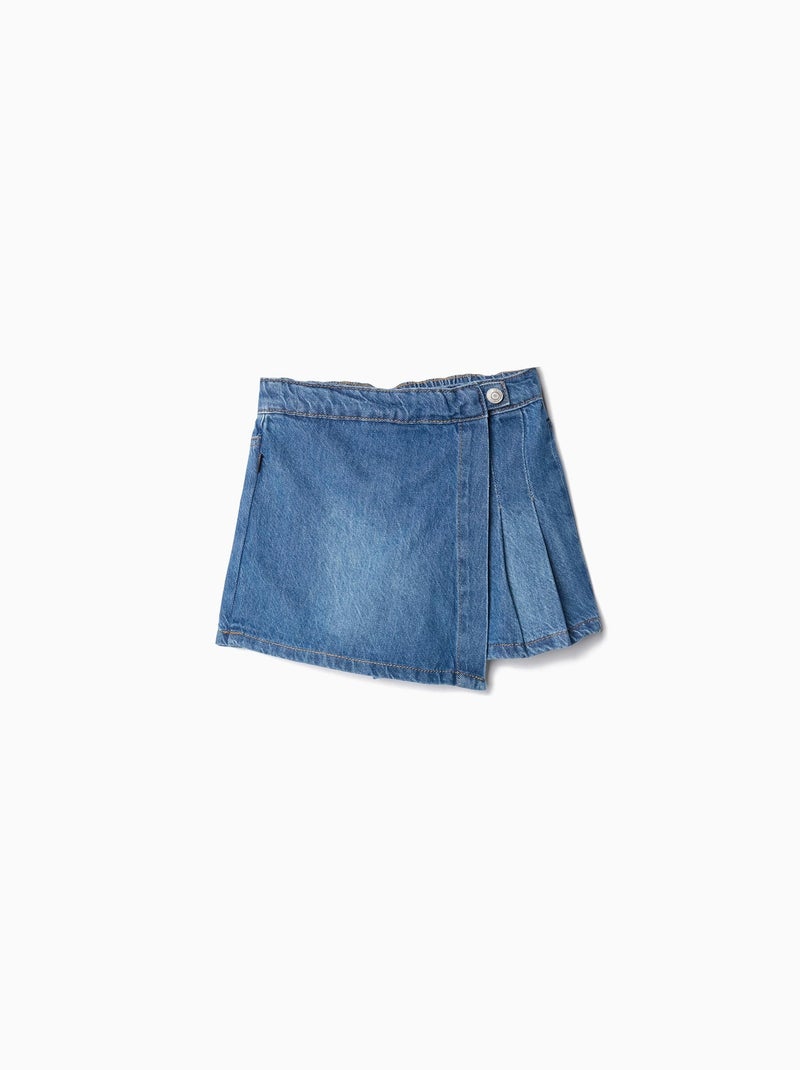 Jupe-short en jean Bleu - Kiabi