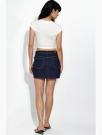 Jupe-short en jean déchiré avec fermeture éclair hiccup