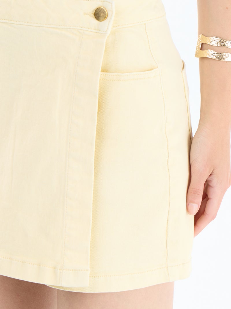 Jupe short en jean Jaune - Kiabi