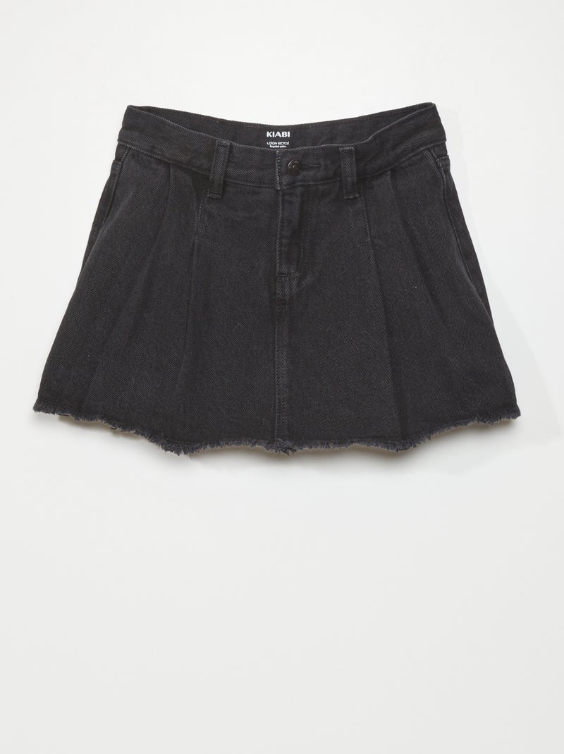 Jupe short en jean Noir - Kiabi
