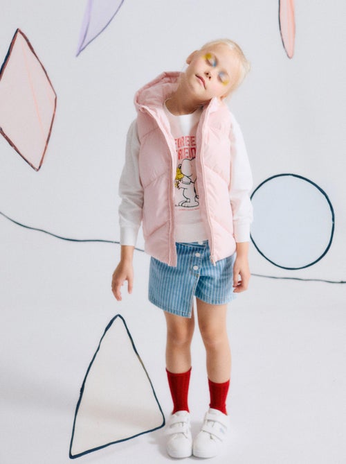 Jupe-short en Jean Rayé + Élastique à Pompon - Kiabi