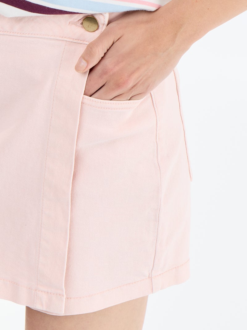 Jupe short en jean Rose - Kiabi