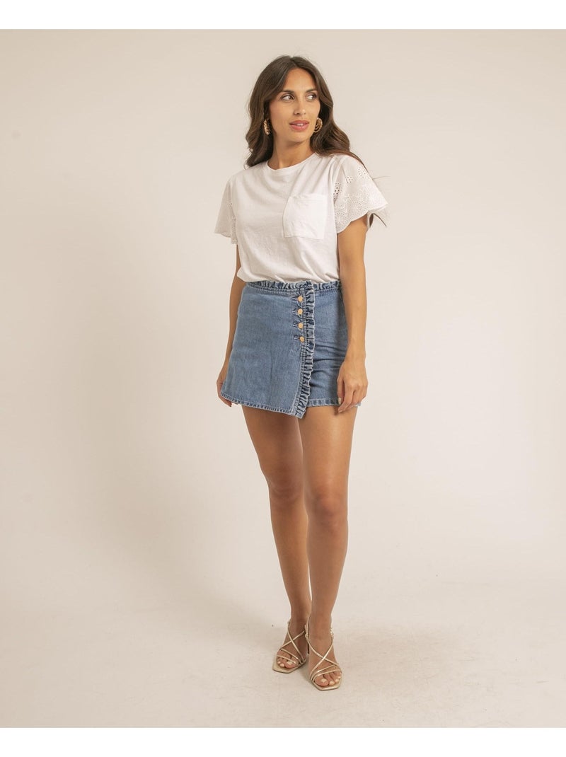 Jupe short en jean XADELIA Bleu - Kiabi