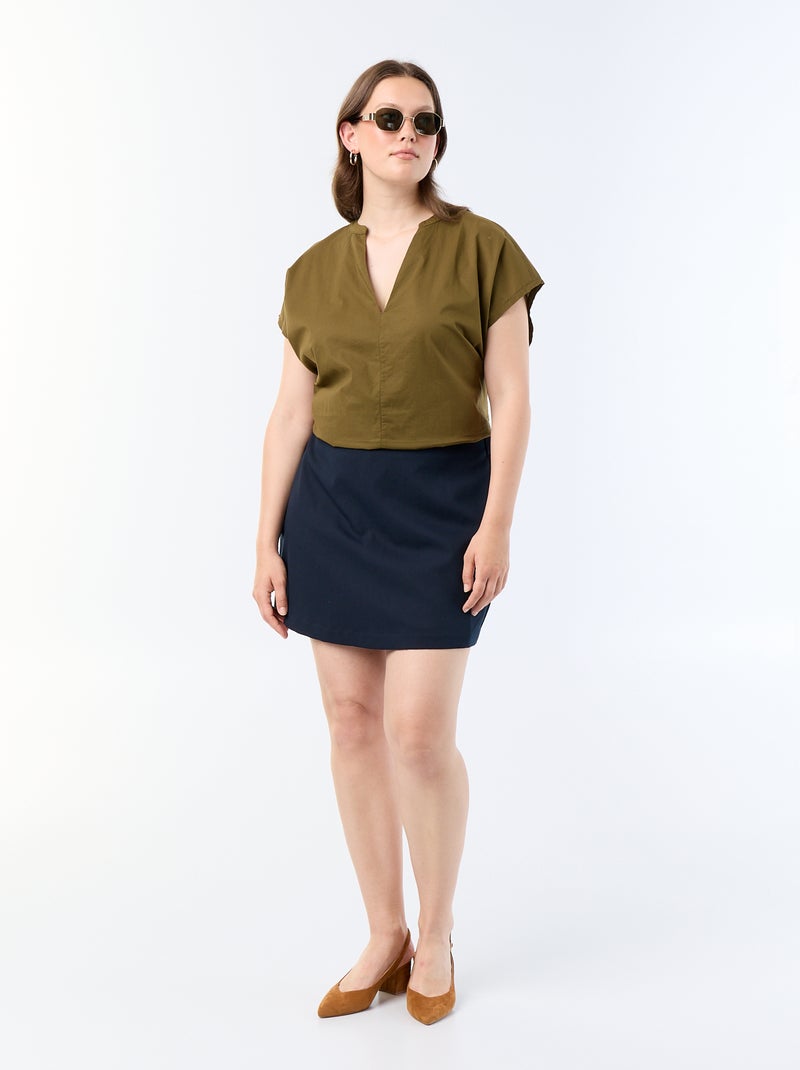 Jupe short en maille épaisse Bleu - Kiabi