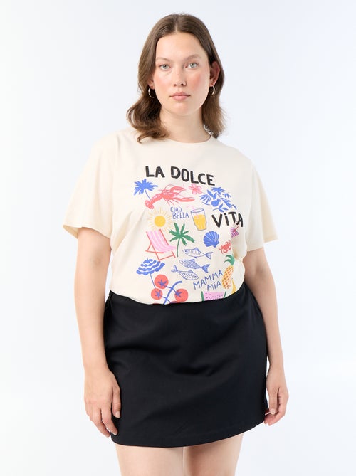 Jupe short en maille épaisse - Kiabi