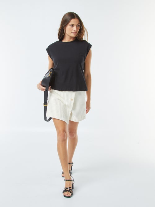 Jupe short en maille texturée - Kiabi