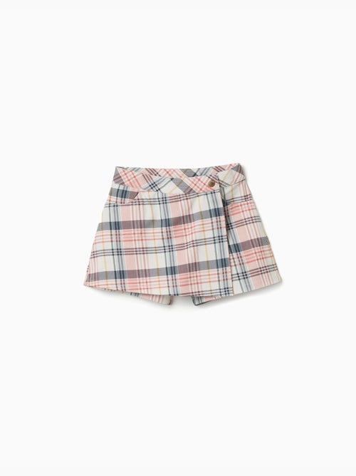 Jupe-short en sergé de coton à carreaux - Kiabi Jupe-short en sergé de coton à carreaux - Kiabi