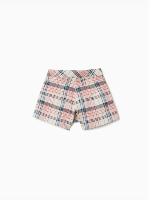 Jupe-short en sergé de coton à carreaux - Kiabi Jupe-short en sergé de coton à carreaux - Kiabi