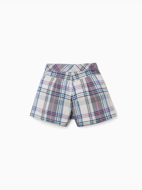 Jupe-short en sergé de coton à carreaux - Kiabi Jupe-short en sergé de coton à carreaux - Kiabi