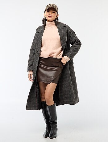 Jupe short en simili uni