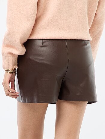 Jupe short en simili uni