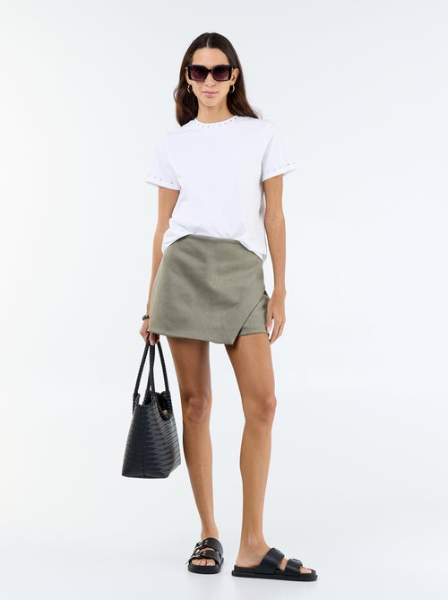 Jupe short en suédine - Kiabi