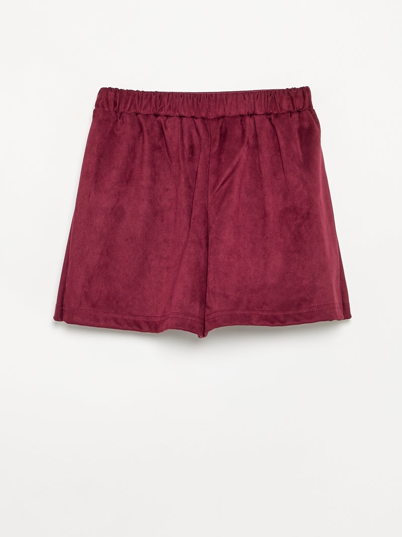 Jupe-short en suédine Violet - Kiabi