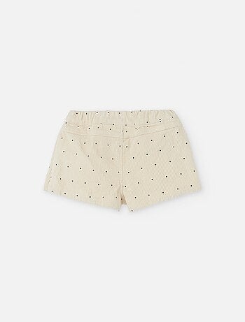 Jupe-short en velours côtelé à pois