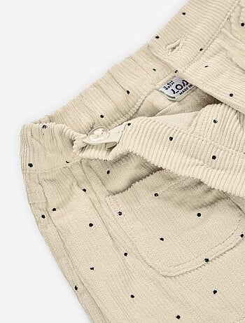 Jupe-short en velours côtelé à pois
