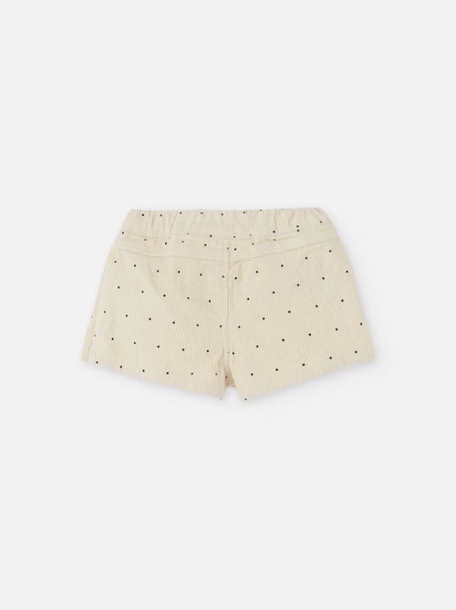 Jupe-short en velours côtelé à pois - Kiabi