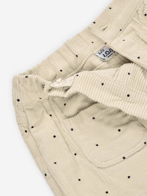 Jupe-short en velours côtelé à pois - Kiabi