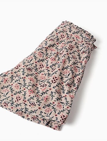 Jupe-short en velours côtelé avec motif floral