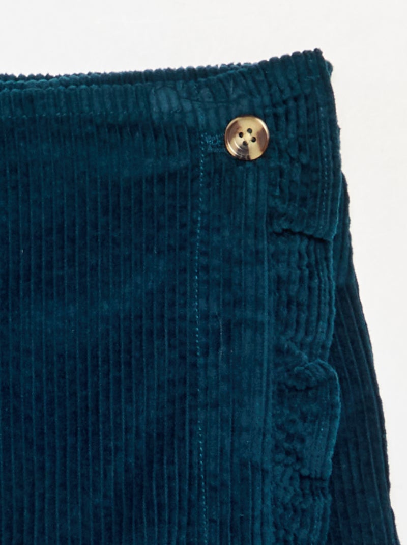 Jupe short en velours côtelé Bleu - Kiabi