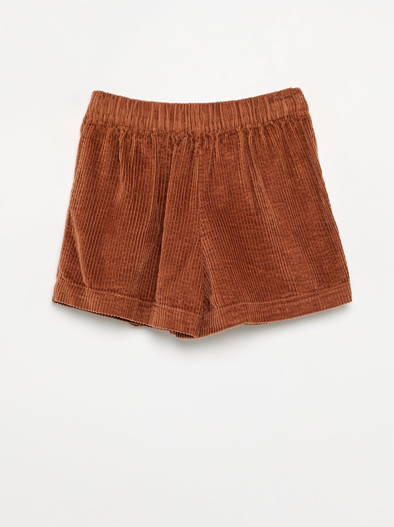 Jupe short en velours côtelé Marron - Kiabi